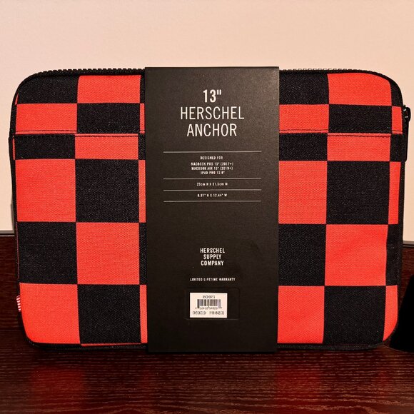 New Herschel Anchor Laptop Sleeve - Orange Checker - 13"-16" - Picture 3 of 8